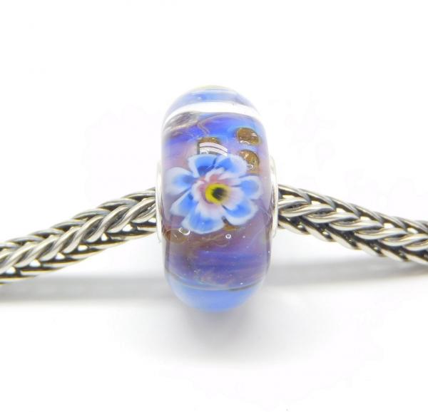 Violet Blue Flower Monroe - Elfbeads Glas - Originalfoto
